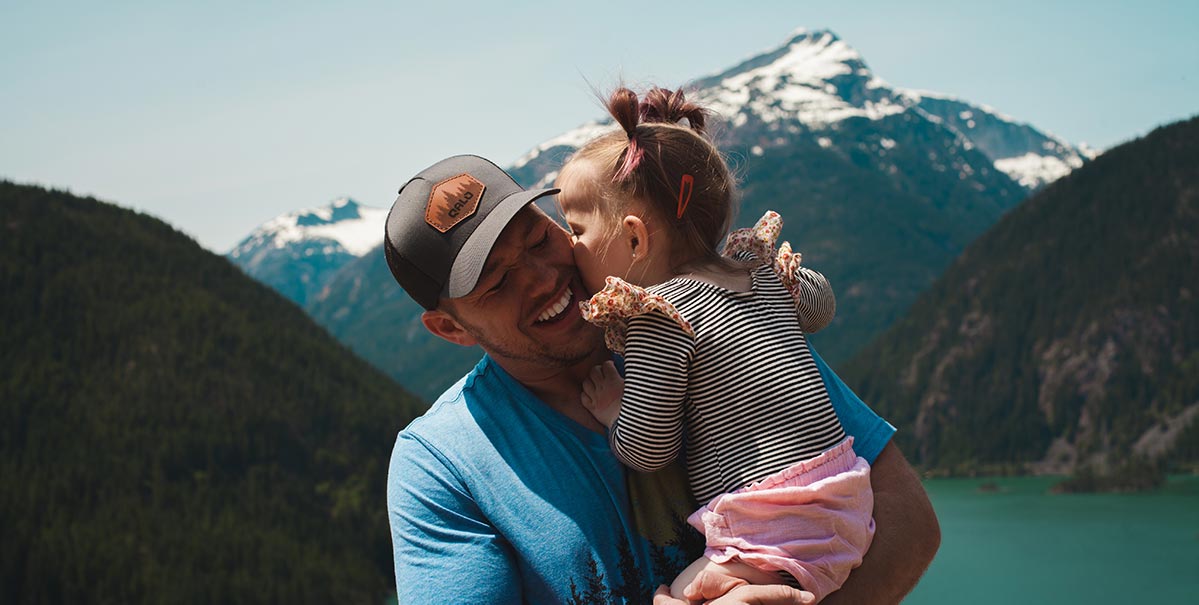Happy father and daughter
