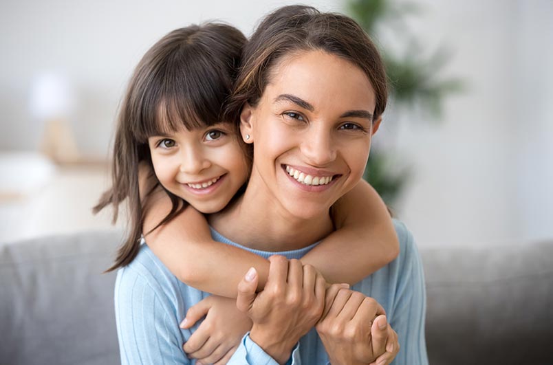 happy mother and daughter spending time together